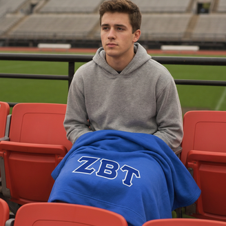 DISCOUNT-Zeta Beta Tau Twill Sweatshirt Blanket
