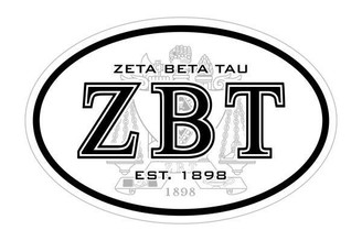  Zeta Beta Tau Oval Crest - Shield Bumper Sticker - CLOSEOUT 