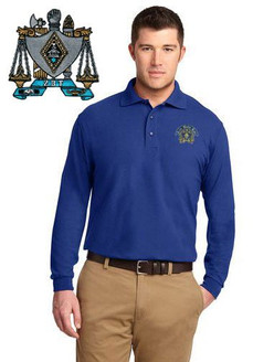 DISCOUNT-Zeta Beta Tau Emblem Long Sleeve Polo