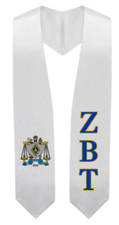 Zeta Beta Tau Super Crest - Shield Graduation Stole