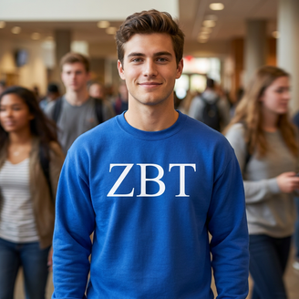 Zeta Beta Tau Lettered World Famous Greek Crewneck