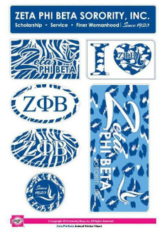 Sorority Shop Zeta Phi Beta Animal Print Stickers 