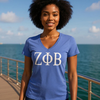 Zeta Phi Beta Comfort Colors V-Neck T-Shirt