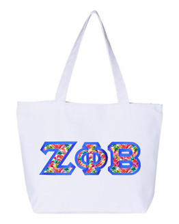  Zeta Phi Beta Custom Satin Stitch Tote Bag 