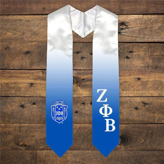 Zeta Phi Beta Extra Fancy Diagonal Greek Graduation Stole W Crest