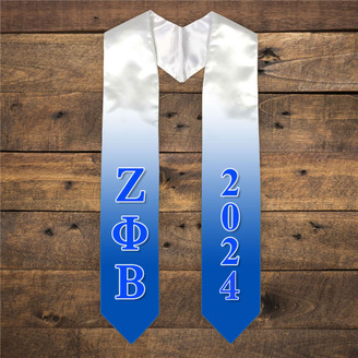 Zeta Phi Beta Extra Fancy Greek Graduation Stole W Year