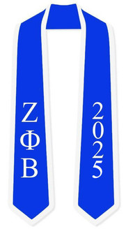  Zeta Phi Beta Graduation Sash Stole w/ Year 