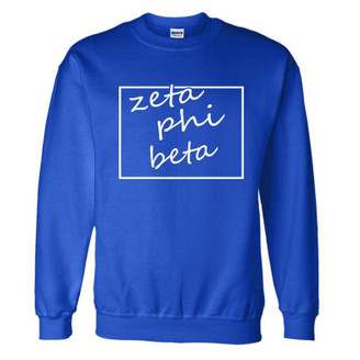 Zeta Phi Beta Script Box Crewneck Sweatshirt