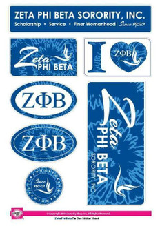 Sorority Shop Zeta Phi Beta Tie Dye Stickers 