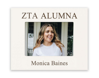 Zeta Tau Alpha Alumna White MDF Wood Picture Frame