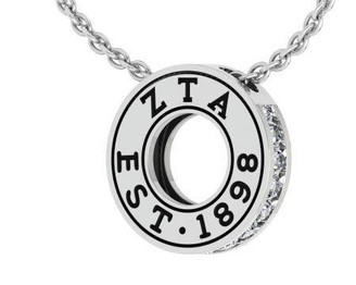  Zeta Tau Alpha Circle Established Charm Necklace - ON SALE! 