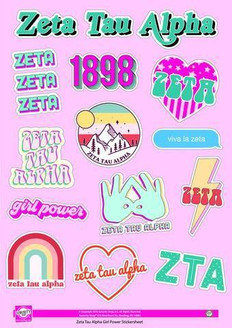 Sorority Shop Zeta Tau Alpha Girl Power Stickers 