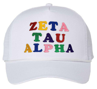  Zeta Tau Alpha Rainbow Trucker Hat 