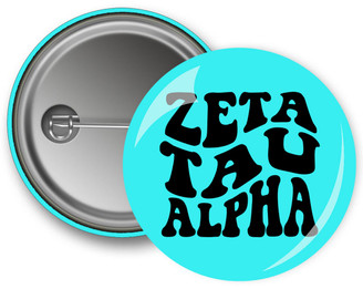 Zeta Tau Alpha Bulky Text Button