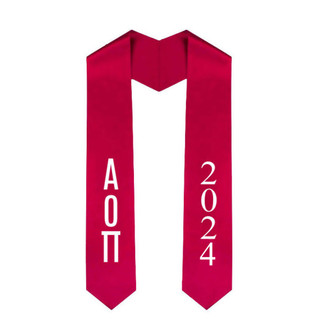 Alpha Omicron Pi Greek Lettered Graduation Sash Stole With Year - Best Value