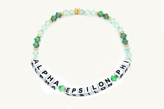 Alpha Epsilon Phi Glass Name Bead Bracelet