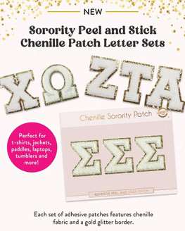 Sorority Shop Sorority Peel & Stick Chenille Patch Letter sets 
