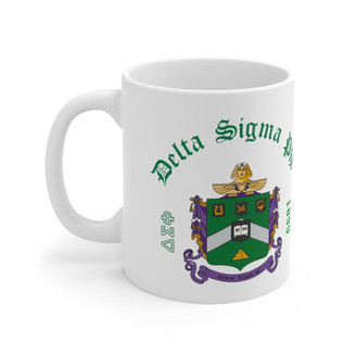 Printify Delta Sigma Phi Crest & Year Ceramic Coffee Cup, 11oz 