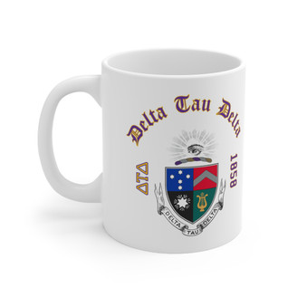 Delta Tau Delta Crest & Year Ceramic Coffee Cup, 11oz