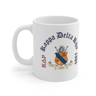 Printify Kappa Delta Rho Crest & Year Ceramic Coffee Cup, 11oz 
