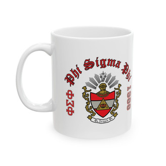 Phi Sigma Phi Crest & Year Ceramic Coffee Cup, 11oz