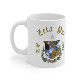 Zeta Psi Crest & Year Ceramic Coffee Cup, 11oz