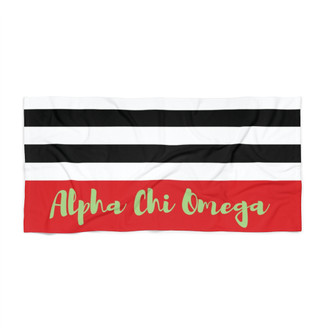 Alpha Chi Omega Stripes Beach Towel