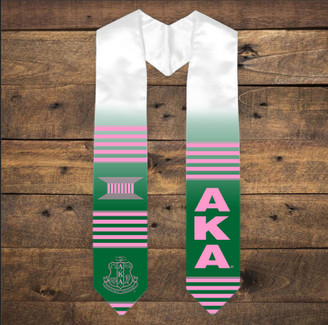 Alpha Kappa Alpha Kente Look Stole - Graduation Stole