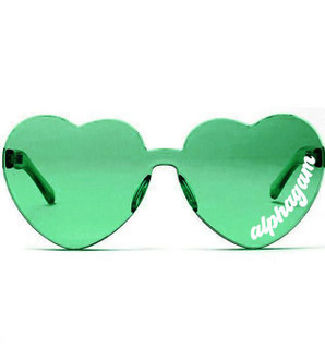 Sorority Shop Alpha Gamma Delta Heart Shaped Sunglasses 