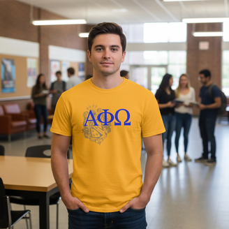 Alpha Phi Omega Greek Crest Cotton Tee