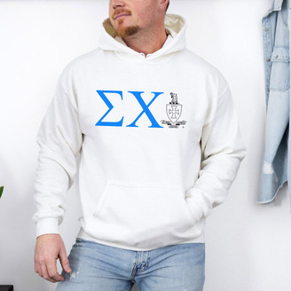 Printify Sigma Chi Crest World Famous Hooded Sweatshirt 