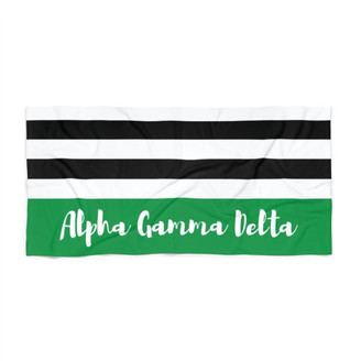 Printify Alpha Gamma Delta Stripes Beach Towel 