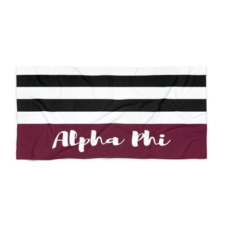 Printify Alpha Phi Stripes Beach Towel 
