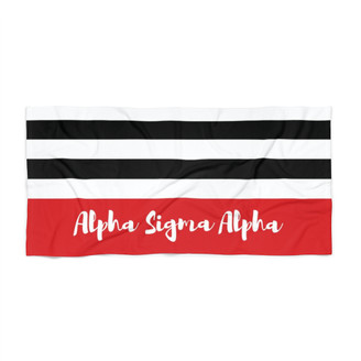 Alpha Sigma Alpha Stripes Beach Towel