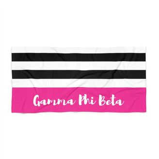 Printify Gamma Phi Beta Stripes Beach Towel 