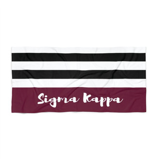 Printify Sigma Kappa Stripes Beach Towel 