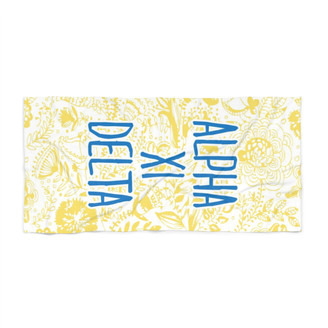 Alpha Xi Delta Floral Beach Towel