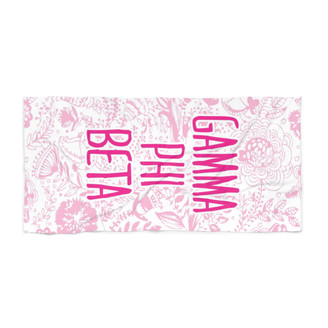 Gamma Phi Beta Floral Beach Towel