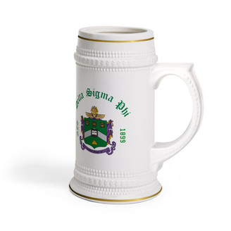 Printify Delta Sigma Phi Collectors Crest & Year Ceramic Stein Tankard 
