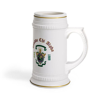 Printify Lambda Chi Alpha Collectors Crest & Year Ceramic Stein Tankard 