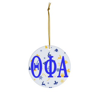 Theta Phi Alpha Holiday Cheer Ceramic Ornament, 2 Shapes To Choose From