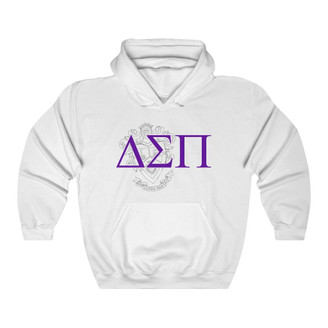 Printify Delta Sigma Pi Crest World Famous Hooded Sweatshirt 