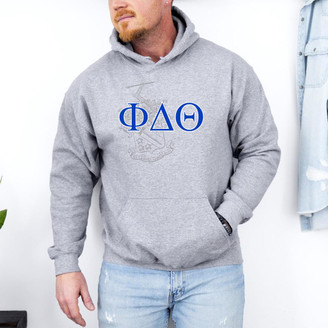 Printify Phi Delta Theta Crest World Famous Hooded Sweatshirt 