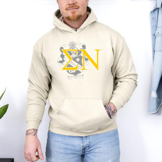 Printify Sigma Nu Crest World Famous Hooded Sweatshirt 