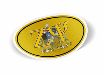  Zeta Psi Color Oval Decal 