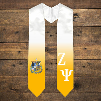 Zeta Psi Extra Fancy Diagonal Greek Graduation Stole W Crest