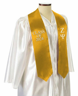 Zeta Psi Embroidered Graduation Sash Stole