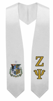  Zeta Psi Super Crest - Shield Graduation Stole 