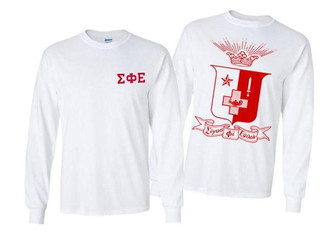 Printify Sigma Phi Epsilon World Famous Crest Long Sleeve T-Shirt 