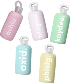 Sorority Shop Sorority Glass Silicone Sleeve Water Bottles 